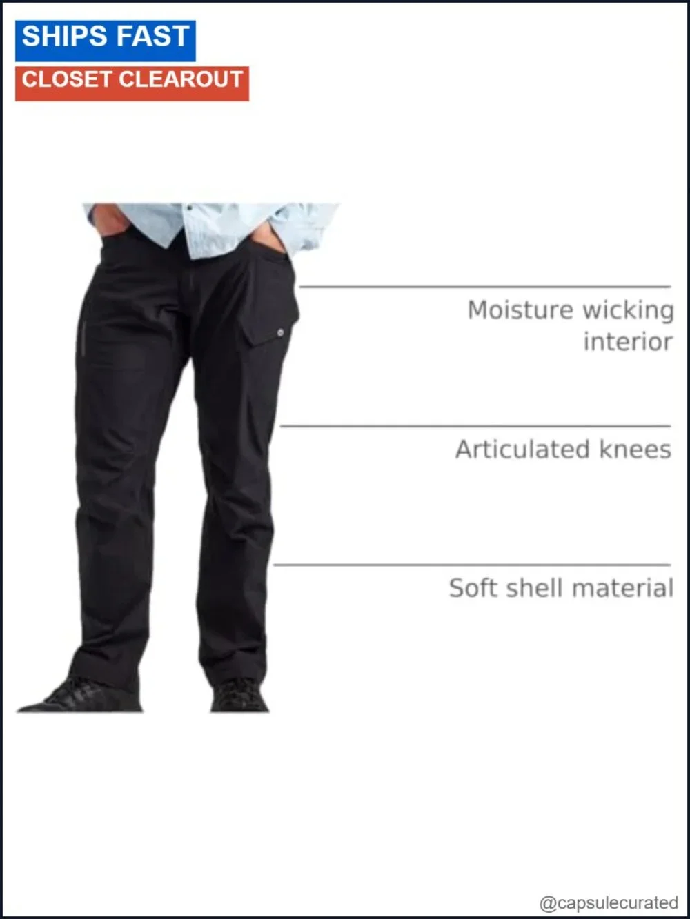 89 Men's Lightweight 4-Way Stretch Cargo Work Pants 8 Pockets Gusseted Crotch